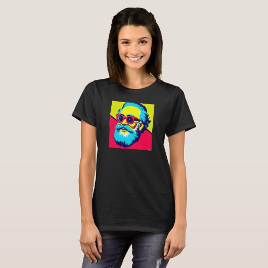 Karl Marx met zonnebrillen Pop Kunstportret van Re T-shirt (Voorkant volledig)