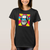 Karl Marx met zonnebrillen Pop Kunstportret van Re T-shirt (Voorkant)