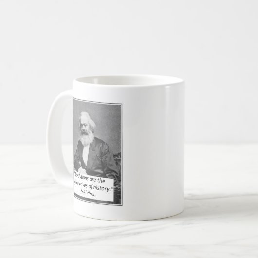 Karl Marx-Mok: "Revoluties" Koffiemok (Voorkant links)