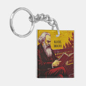 Karl Marx (Oprichter van het Marxisme) cadeau Sleutelhanger (Voorkant Links)