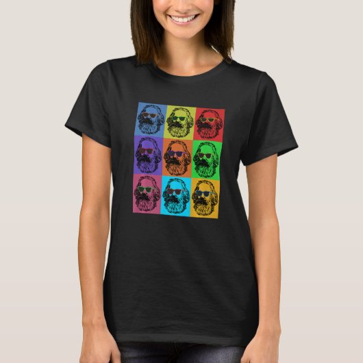Karl Marx Pop Art - Funny Revolution Filosoof T T-shirt (Voorkant)