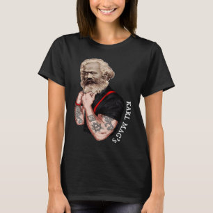 Karl Marx Pop Art Revolutie Rocks Tattoo Vintage T-shirt