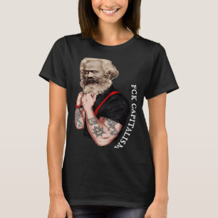 Karl Marx Pop Art Revolution Rocks Tattoo Vintage T-shirt