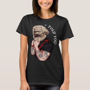 Karl Marx Pop Kunst Portretretrevolutie Tatoo Vint T-shirt
