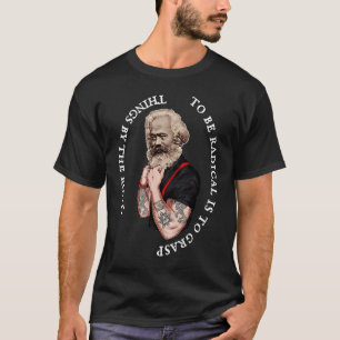 Karl Marx Pop Kunst Portretretrevolutie Tatoo Vint T-shirt