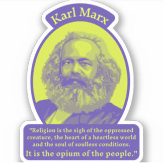 Karl Marx Portrait en Quote Sticker