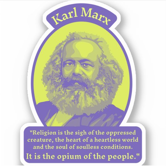 Karl Marx Portrait en Quote Sticker (Voorkant)