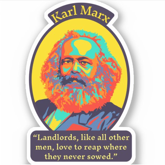 Karl Marx Portrait en Quote Sticker (Voorkant)