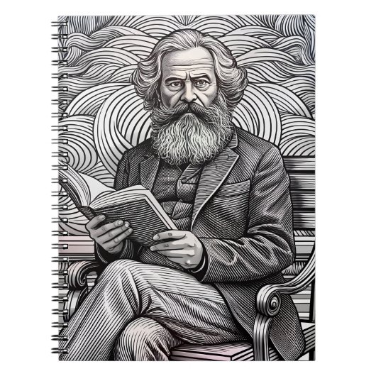 Karl Marx Quote Design - Wees de verandering! Notitieboek (Voorkant)