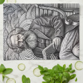 Karl Marx Quote Design - Wees de verandering! Theedoek (Gevouwen)