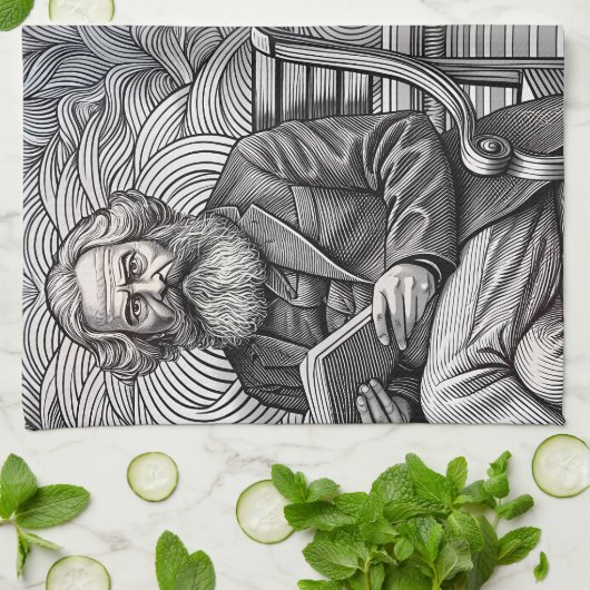 Karl Marx Quote Design - Wees de verandering! Theedoek (Gevouwen)