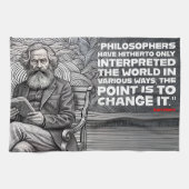 Karl Marx Quote Design - Wees de verandering! Theedoek (Horizontaal)