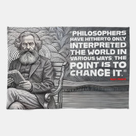 Karl Marx Quote Design - Wees de verandering! Theedoek