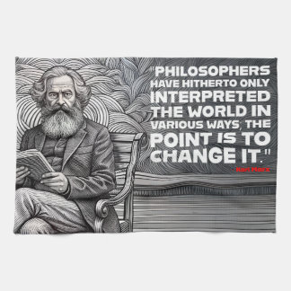 Karl Marx Quote Design - Wees de verandering! Theedoek