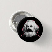 Karl Marx rode omtrek/zwart Ronde Button 3,2 Cm (Voorkant /achterkant)