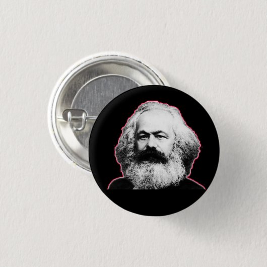 Karl Marx rode omtrek/zwart Ronde Button 3,2 Cm (Voorkant /achterkant)