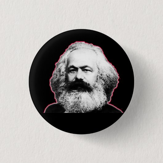 Karl Marx rode omtrek/zwart Ronde Button 3,2 Cm (Voorkant)