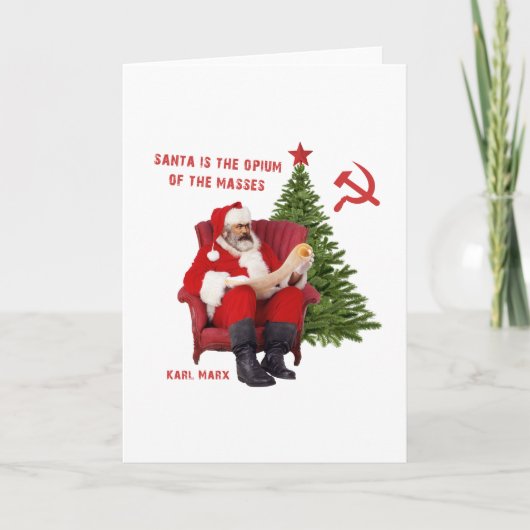 Karl Marx Santa Feestdagen Kaart (Voorkant)