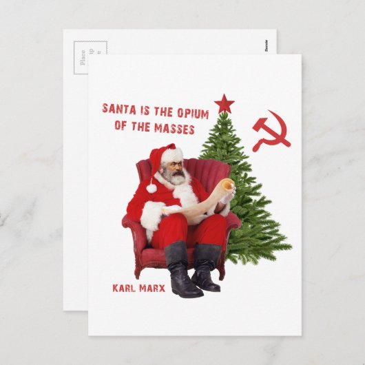 Karl Marx Santa Feestdagenkaart (Voorkant / Achterkant)