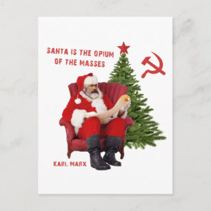 Karl Marx Santa Feestdagenkaart