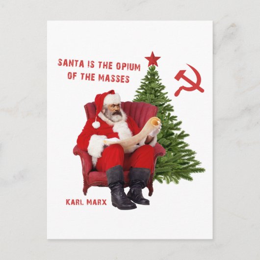 Karl Marx Santa Feestdagenkaart (Voorkant)