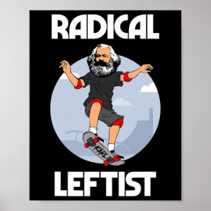 Karl Marx Skateboarden Radicale Linkse Grappige Ma Poster
