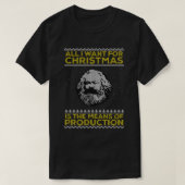 Karl Marx Ugly KerstSweater - Alles wat ik wil voo T-shirt (Design voorkant)