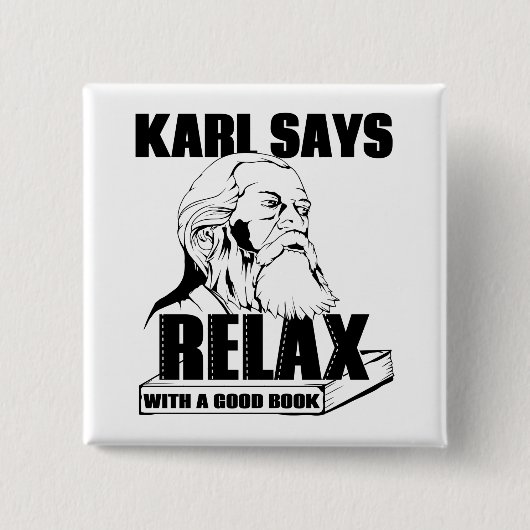 Karl Marx Vierkante Button 5,1 Cm (Voorkant)