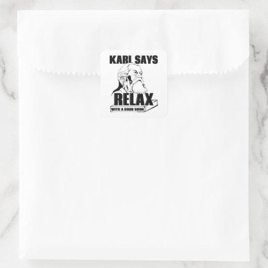 Karl Marx Vierkante Sticker (Tas)