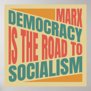 Karl Marx's citaat over democratie Poster