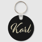 Karl Name whitegold Button Schlüsselanhänger Sleutelhanger (Voorkant)