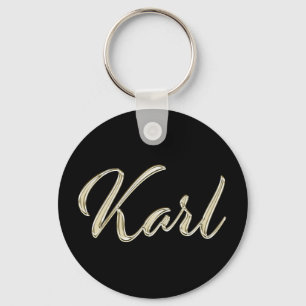 Karl Name whitegold Button Schlüsselanhänger Sleutelhanger