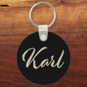 Karl Name whitegold Button Schlüsselanhänger Sleutelhanger (Voorkant)