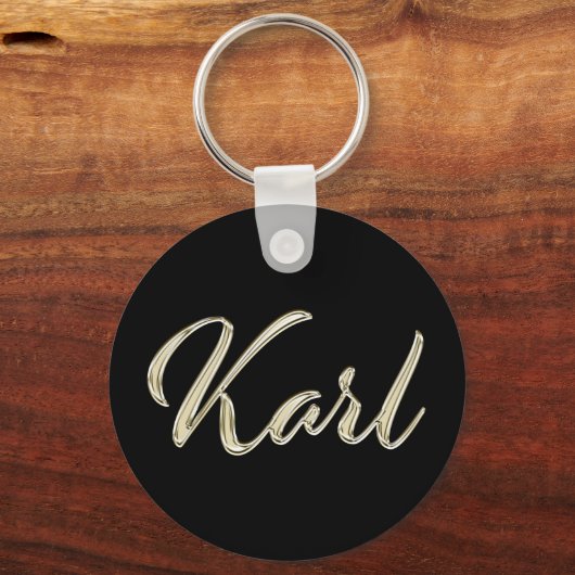 Karl Name whitegold Button Schlüsselanhänger Sleutelhanger (Voorkant)