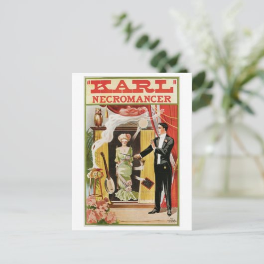 Karl ~ Necromancer Magicia  Magic Act Briefkaart (Staand voorkant)