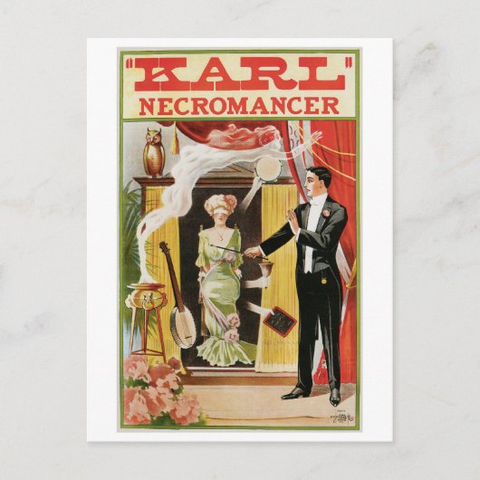Karl ~ Necromancer Magicia  Magic Act Briefkaart (Voorkant)
