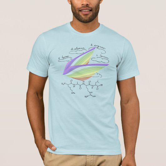 KARL peptide, AUC theme, custom text, light T-shirt (Voorkant)