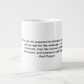 Karl Poppers citeert over de paradox van intoleran Grote Koffiekop (Voorkant)