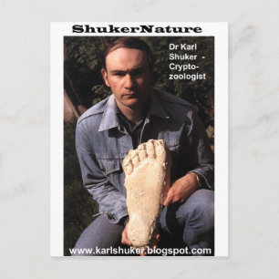 Karl Shuker & bigfoot print cast - ShukerNature Briefkaart