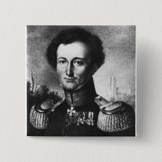 Karl von Clausewitz Vierkante Button 5,1 Cm (Voorkant)