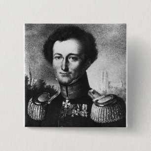 Karl von Clausewitz Vierkante Button 5,1 Cm