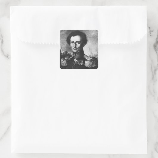 Karl von Clausewitz Vierkante Sticker (Tas)