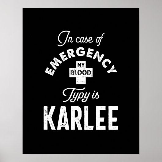 Karlee Persoonlijke naam Birthday Gift Poster (Voorkant)