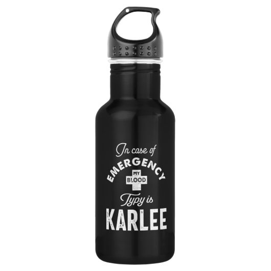 Karlee Persoonlijke naam Birthday Gift Waterfles (Voorkant)