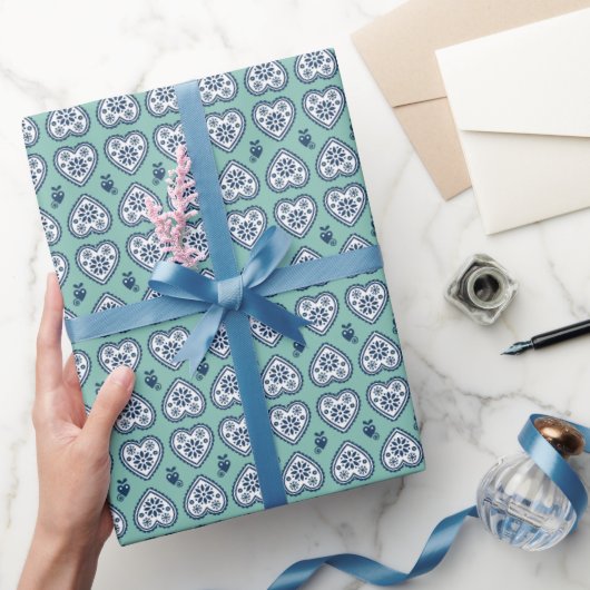 ‘Karlek’ Hart cadeauverpakkings Papier (marineblau (Geschenken)