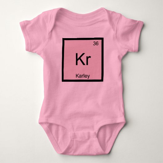 Karley Naam Chemie Element Periodiek Systeem Romper (Voorkant)