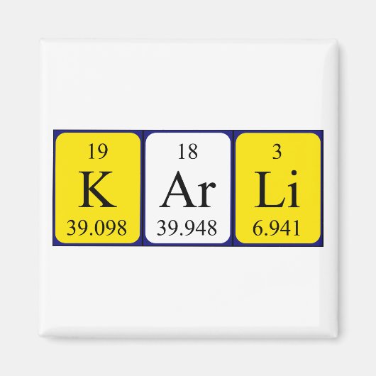 Karli periodieke lijstnaam magnet (Voorkant)