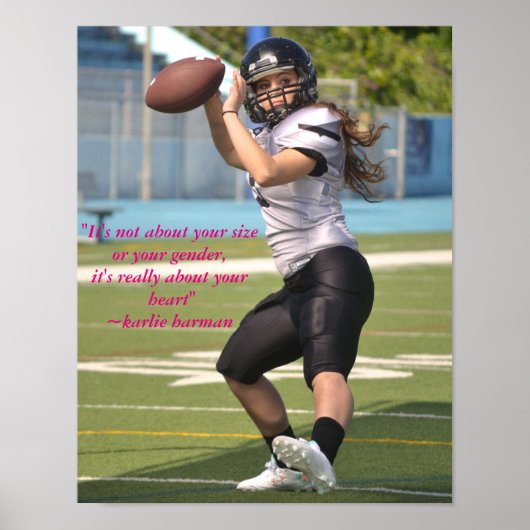 Karlie Harman Football Poster met citaat (Voorkant)