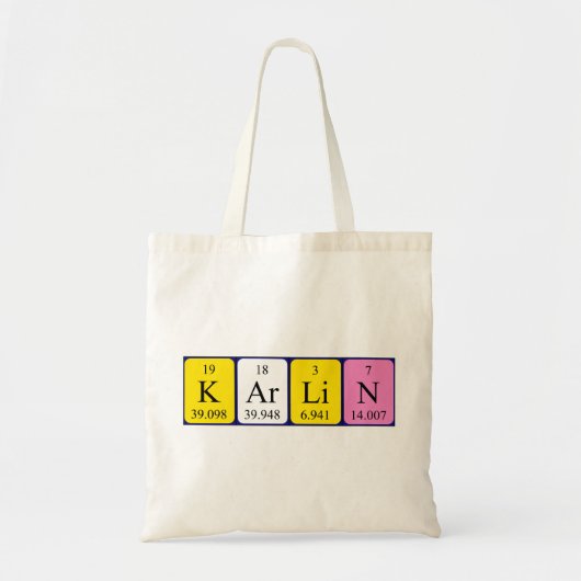 Karlin Periodieke Naam canvas tas (Voorkant)