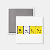 Karlina periodieke table name magnet (Voorkant / Achterkant)